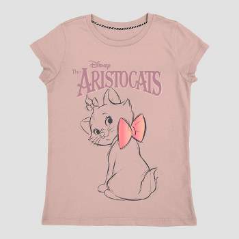 Girls' Disney Aristocats Short Sleeve Graphic T-Shirt - Rose Pink