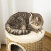 Cesicia 28 Inch Cat Condo, 3 Story Cat Hideaway with Sisal Scratching Pad, Barrel Shaped Small Cat Tree for Indoor Cats, Khaki and Brown - 4 of 4