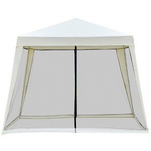 Cesicia 10'x10' Outdoor Canopy Tent with Mesh Sidewalls, Patio Tents for Parties, White - 1 of 4
