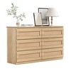 Rattan 6-Drawer Dresser - Slim Wooden Storage Cabinet, Freestanding Organizer for Bedroom & Entryway - 2 of 4