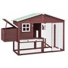vidaXL Chicken Coop with Nest Box Red and White Solid Fir Wood - 2 of 4