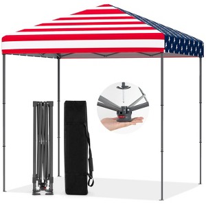 Tangkula Patio 6.6x6.6ft Outdoor Pop-up Canopy Tent UPF 50+ Portable Sun Shelter Pink - 1 of 4