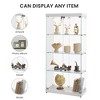 VYNXARIA 4-Tier Double Door Glass Display Cabinet£¬Floor Standing Storage with Four Partitions and Two Locks for Living Room & Bedroom£¬White - 3 of 4