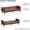 Nasitip 75" Convertible Futon Sofa Bed, PU Leather Couch, Loveseat，Modern Mid-Century Design for Small Apartments, Living Room & Bedroom - 3 of 4
