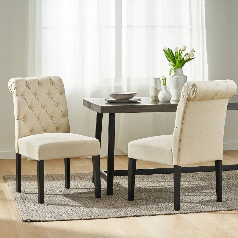 2ct Dinah Roll Top Fabric Dining Chair Set - Christopher Knight Home, 6 of 10