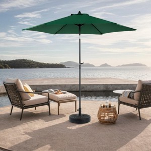 9FT Outdoor Sun Umbrellas, Market Patio Table Umbrella with Push Button Tilt and Crank, 6 Sturdy Ribs (Base Not Included) – Maison Boucle - 1 of 4