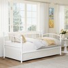 Twin Day Bed with Trundle Bed, Metal Daybed and Twin Trundle Bed with Steel Slat Support Sofa Bed for Kids Teens Adults, Living Room, Guest Room - 3 of 4