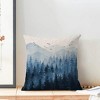 Christmas Pillow Covers 18x18 Inch Set of 2 Navy Blue White Misty Forest - 3 of 3