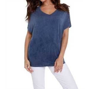 Women's Braided Short Sleeve Tunic - ANGEL - 1 of 4