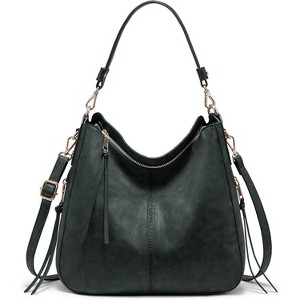 Hobo Crossbody Bags for Women,Faux Leather Retro Large Size Shoulder Bucket Purse - 1 of 4