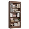 Bookcase w/Display Rack & Fluted Design, 5 Tier Farmhouse Bookshelf with Wood Base, Wood Bookshelf Rustic Vintage Book Shelf for Office Library - 2 of 4