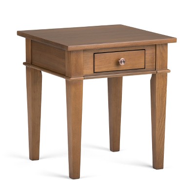 18" Sterling Solid Wood End Table Medium Saddle Brown - WyndenHall