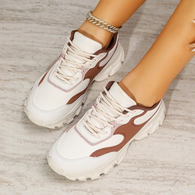 Женские кроссовки BERNESS Women's Lidia Panel Lace-Up Chunky Sneakers White 11 — фото 7
