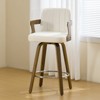 Bekrvio 26" Swivel Counter Height Bar Stools Set of 1/2/3/4,Faux Leather Upholstered Bar Chairs with Back & Arm for Kitchen Island,Black - 2 of 4