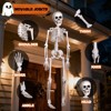 FUN LITTLE TOYS 3PCS Halloween Decorations Hanging Skeleton with Movable Posable Joints, Spooky Plastic Skeleton for Yard Garden - 2 of 4