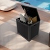 Naysaye Deck Boxes, 2-Piece 30 Gal Outdoor Storage Deck Box, Small Patio Storage Bin for Garden Tools, Black, 22.09"*17.09"*20.87" - 4 of 4