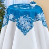 Collections Etc Blue & Silver Poinsettia & Bow Embroidered Table Linens - 2 of 3