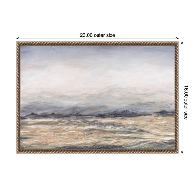 Windswept Abstract Landscape Canvas Art in Bronze Frame