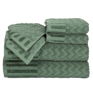 6pc Chevron Bath Towel and Washcloth Set - Yorkshire Home - 1 of 4