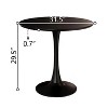31.5" Black Round Dining Kitchen Dining Table 2-4 People - 3 of 4