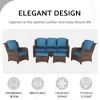 Sapphtopaz Modern 5-Piece Outdoor Patio Sofa Set, Steel Frame Wicker Sectional Sofa Set with Cushions (3-Seat Outdoor Sofa,2 Single Chair & 2 Ottoman) - 4 of 4