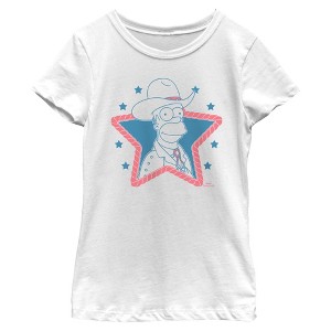 Girls The Simpsons Western Cowboy Homer T Shirt - 1 of 4