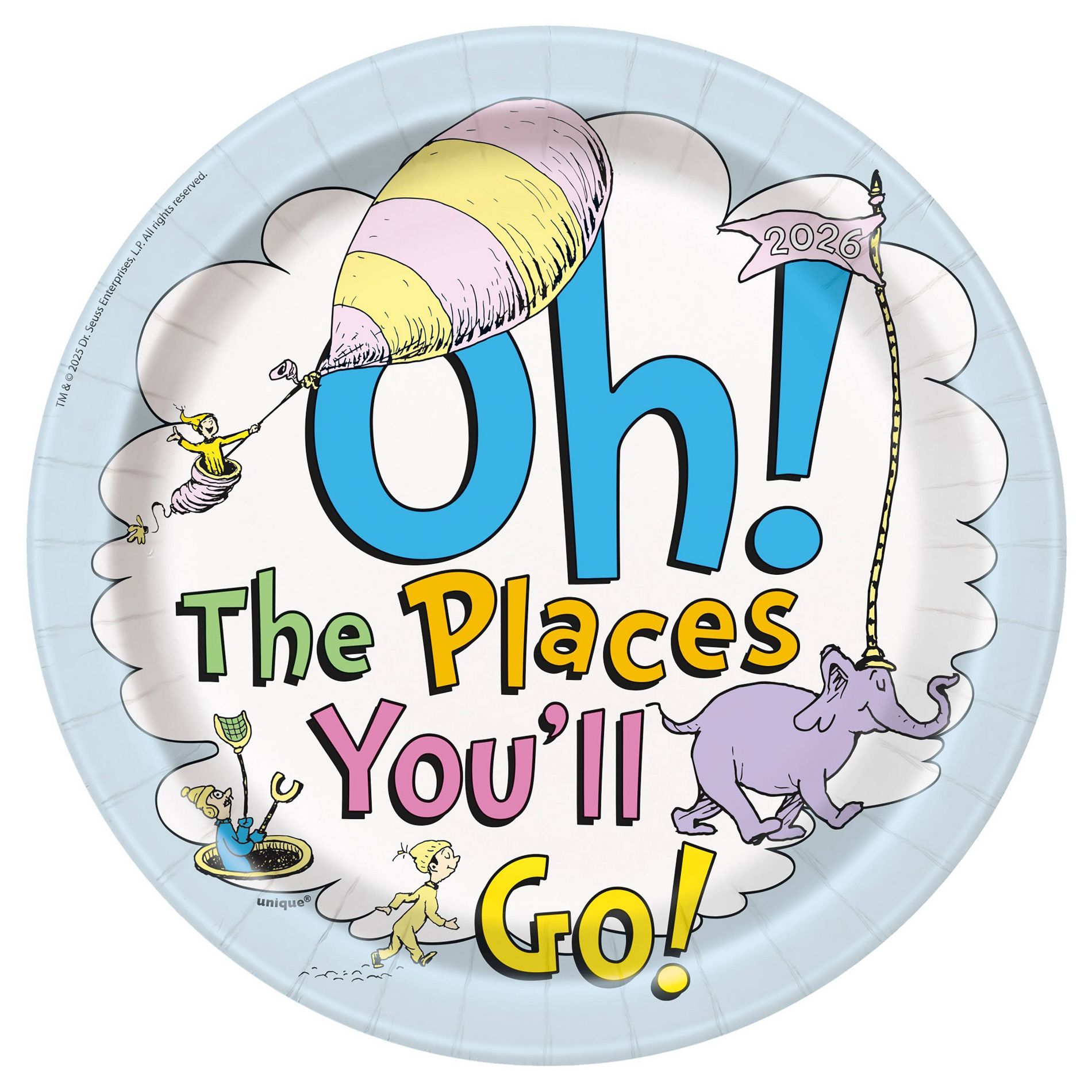 Dr. Seuss Graduation 20ct 7" Snack Paper Plates