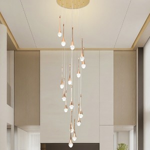 BAOURE Modern Black Crystal Chandelier for High Ceiling, 16 Light 19.7in Raindrop Crystal Chandeliers Dimmable LED Pendant Light for Staircase Foyer - 1 of 4