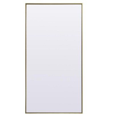 Elegant Lighting Metal Frame Rectangle Full Length Mirror 30x60 Inch in Brass