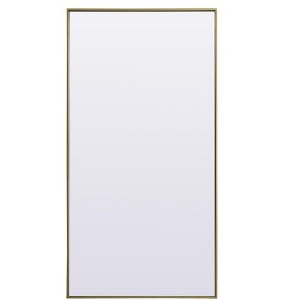Elegant Lighting Metal Frame Rectangle Full Length Mirror 30x60 Inch in Brass - 1 of 4