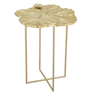 Lotus Side Table in Gold 21.3"H – Modern Metal & Iron Table for Living Room or Lounge by Zuo Modern - 1 of 4