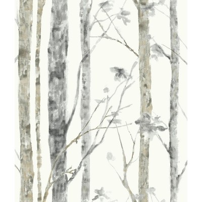 RoomMates Birch Trees Peel And Stick Wallpaper White/Brown