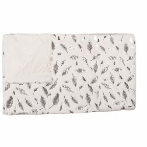 HomeRoots 50" X 60" Ivory And Silver Feathers Faux Fur Plush Throw Blanket - 1 of 4
