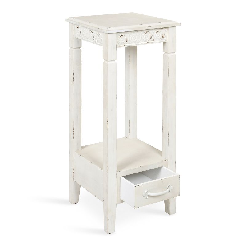 Kate and Laurel Idabelle Square Wood Tea Table, 12x12x30, White, 5 of 8