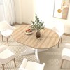Vynxaria Expandable Dining Tables - White Oval Top with X-Shaped Base - 3 of 4