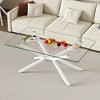 Dolonm 39.37" Modern Tempered Glass Dining Table,Adjustable metal table legs Easy Clean & Assemble for Kitchen/Dining Room - 3 of 4