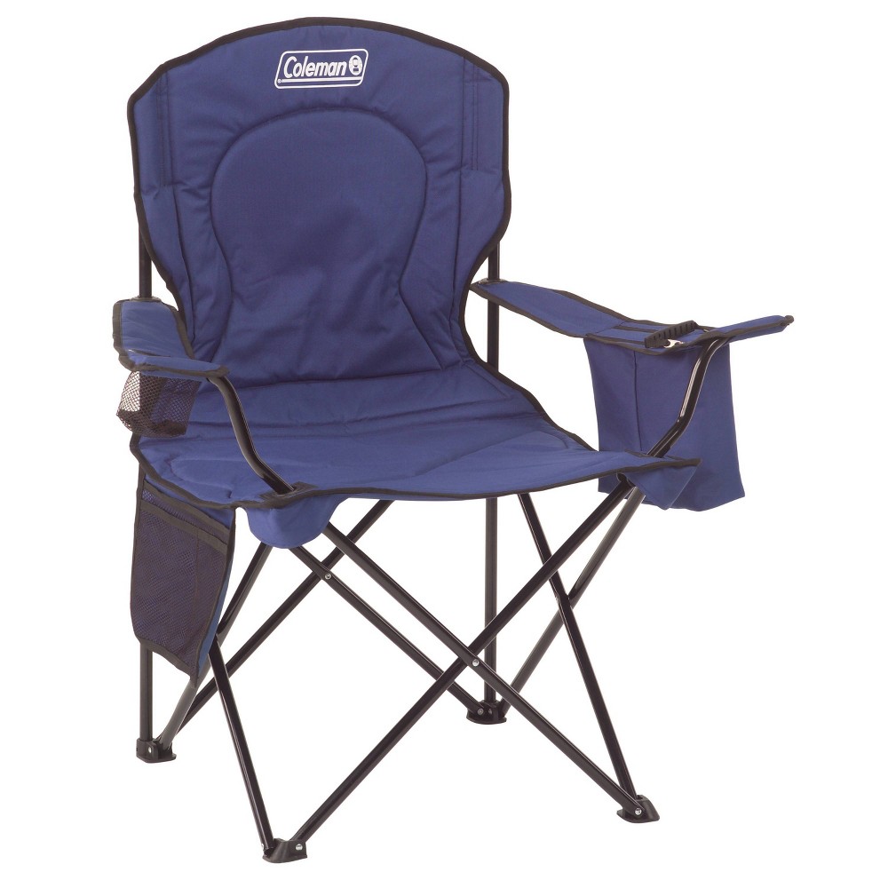 Photos - Garden Furniture Coleman Quad Camping Outdoor Portable Camp Chair with Built-In Cooler - Blue 