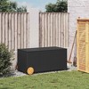 Garden Storage Box Black PE Rattan 42.1 x 21.7 x 20.9 in vidaXL - 3 of 4
