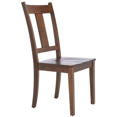 Rustic Café Finish Classic Splat Back Dining Chair Set of 2