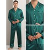 INSPIRE CHIC Men's 2 Pack Sleepwear Classic Soft Button Long Sleeve Satin Pajamas Sets - 4 of 4