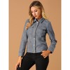INSPIRE CHIC Women's Turn-Down Collar Flap Pockets Snap Button Faux Suede Jacket - 3 of 4