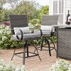 Greemotion 2pc Arosa Outdoor Counter Height Steel Swivel Patio Chairs with Lumbar Pillows Gray: UV & Weather-Resistant, 360° Swivel Function - 2 of 4