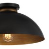 Possini Euro Design Janie Industrial Semi Flush Mount Fixture 15 1/2" Wide Black Gold Dome Shade for Bedroom Kitchen Living Room Hallway Schoolhouse - 3 of 4