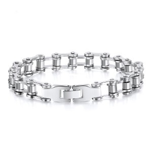 Biker Bracelet for Men Stainless Steel Bracelet Goth Motorcycle Bike Chain by Ginger Lyne - 1 of 4