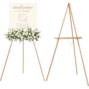 MEEDEN Wedding Easel for Display, Wooden Easel Stand for Wedding Sign, Lightweight Tripod for Posters, Pictures, Painting - 1 of 4