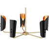 Possini Euro Design Finn 25" Mid Century Modern Pendant Chandelier Ceiling Light Fixture Dining Room Over Table Hanging 5-Light Black Gold Finish - 4 of 4