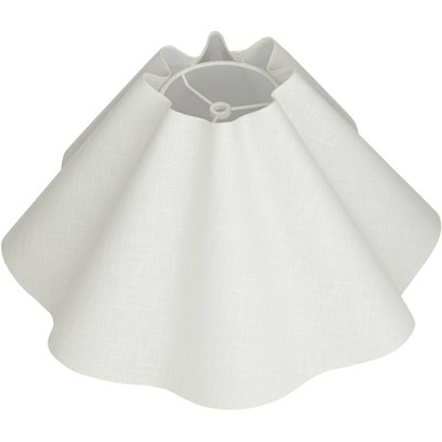 Large White Wave Empire Linen Table Lamp Shade