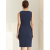 Allegra K Women's Slim Fit Elegant Work Sleeveless Split Neck Sheath Dress - 3 of 4