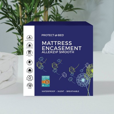 King Size White Smooth Mattress Encasement with Allergen Protection