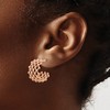Chisel Stainless Steel Polished Rose IP-plated Beaded Weave Design Hoop Earrings - 3 of 4